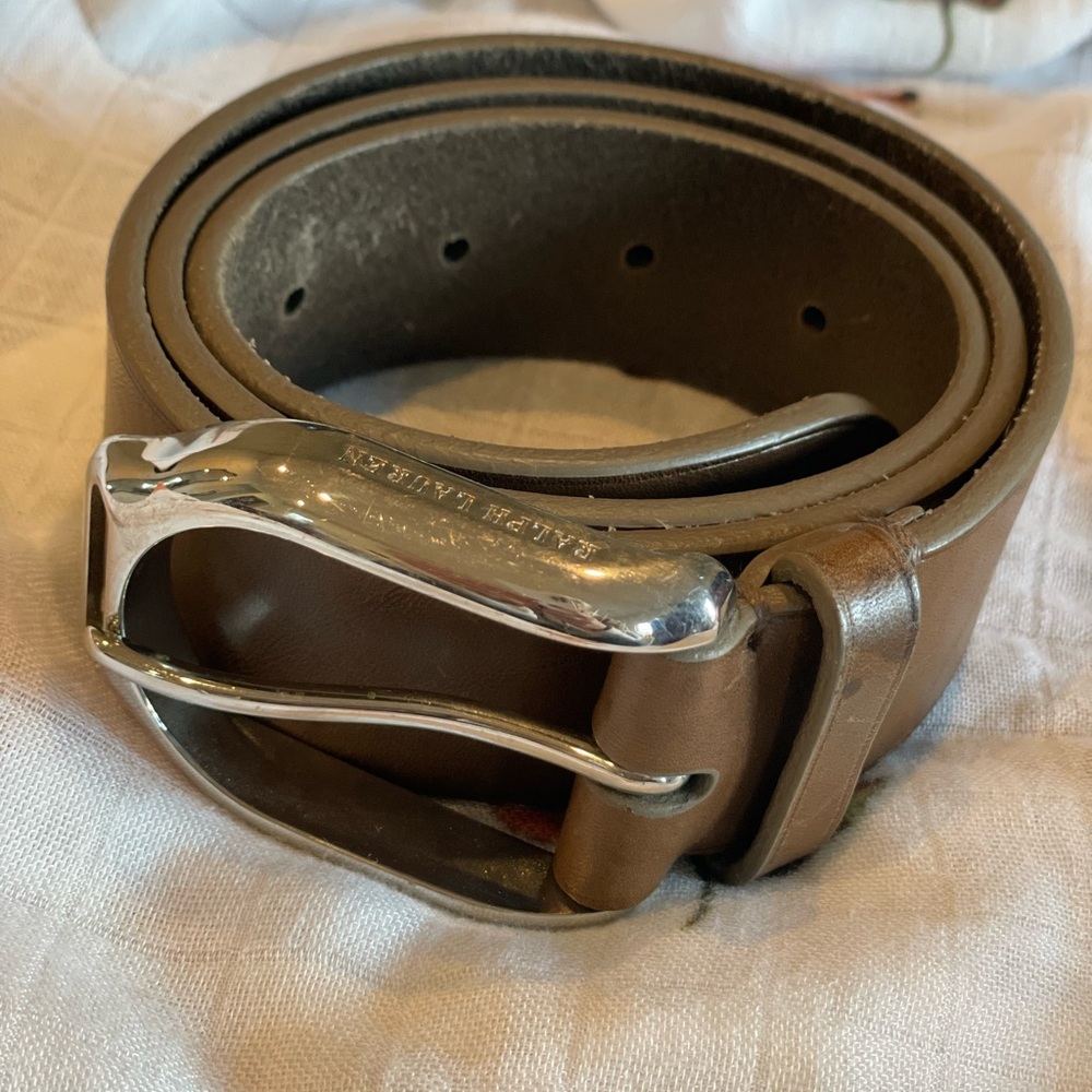 Ralph Lauren Made in Italy Brown Leather Belt Sz Small